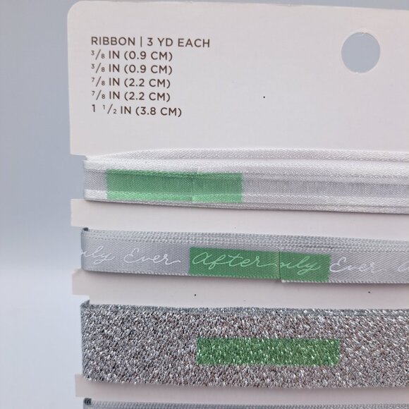 75 YDs Total Of Special Occasion Wedding Anniversary Silver Glitter Ribbon Sets - Picture 6 of 7